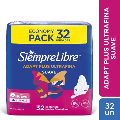 Toallas Femeninas Siempre Libre Adapt Plus Ultra Fina x32un