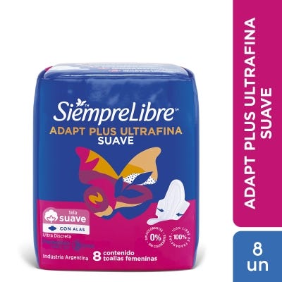 Toallas Femeninas Siempre Libre Adapt Plus Ultra Fina x8un