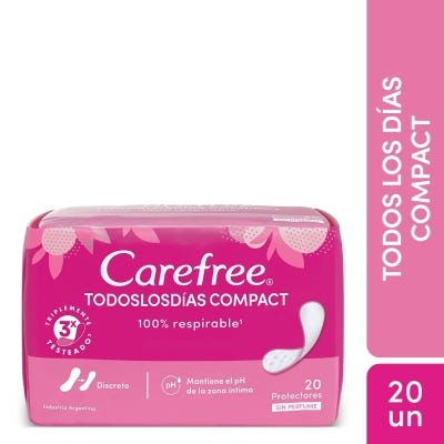 Protectores Diarios Carefree Todos Los Dias Compact x20un
