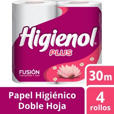 Papel Higienico Higienol 30mt Doble Hoja Plus x4