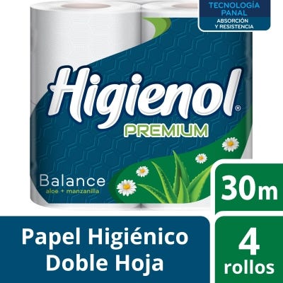 Papel Higienico Higienol x30m D/H Premium C/Aloe x4un