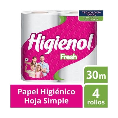 Papel Higienico Higienol Hs Fresh Aloe 30m x4