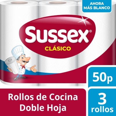 Rollo De Cocina Sussex Clásico 50p Más Blanco x3un