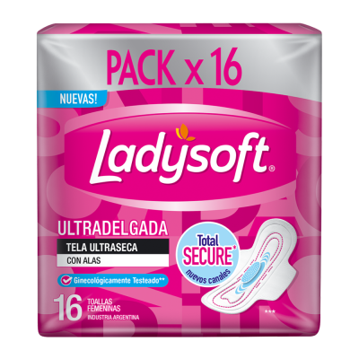 Toallas Femeninas Ladysoft Ultra Protect Ultra Delgada x16