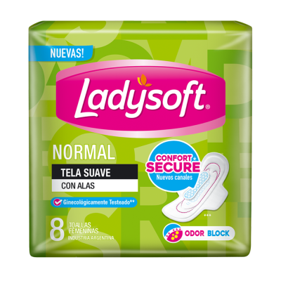 Toallas Femeninas Ladysoft Normal Extra Algodon x8