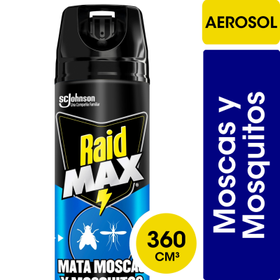 Insecticida Raid Mata Moscas y Mosquitos Max x360ml