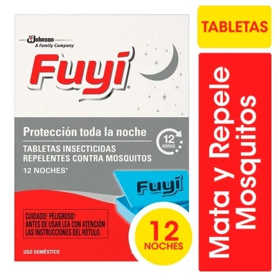 Tabletas Para Mosquitos Fuyi Protección Toda la Noche x12un