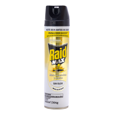Insecticida Raid Max Sin Olor Mata Cucarachas x360Cc