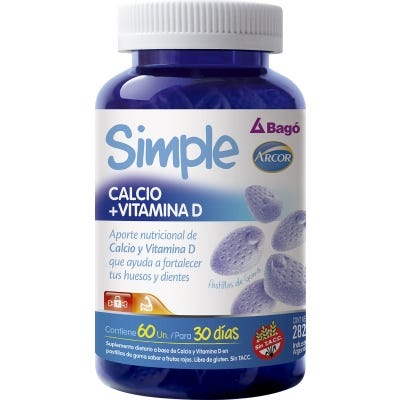 Simple Suplemento Vitamínico x 60Cmp Calcio Mas Vitamina D