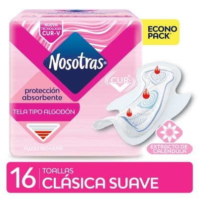 Toallas Femeninas Nosotras Clasica x16