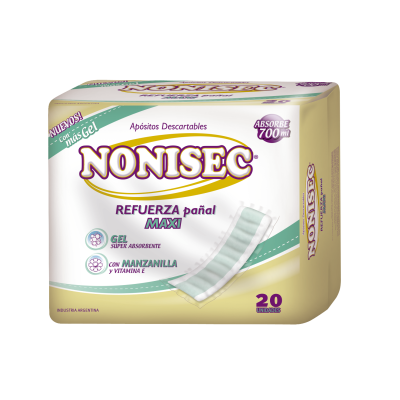 Apósito Nonisec Refuerza Pañal Adulto Maxi Con Gel x20u