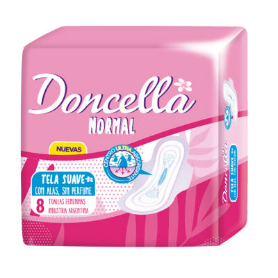Toallas Femeninas Doncella Normal C/A Sin Deo x8un