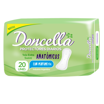 Protectores Diarios Doncella Anatómicos Con Deo x20un