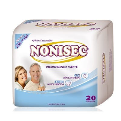 Apósito Nonisec Para incontinencia fuerte 25% + Gel x20un