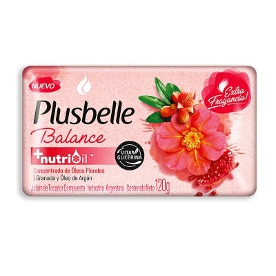 Jabón De Tocador Plusbelle balance Vita Glicerina Extra Frag x120gr