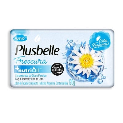 Jabón De Tocador Plusbelle frescura Vita Glicerina Extra Frag x120gr