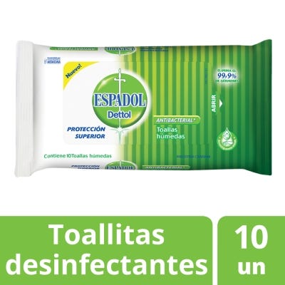 Toallas Húmedas Antibacterial Espadol x10un