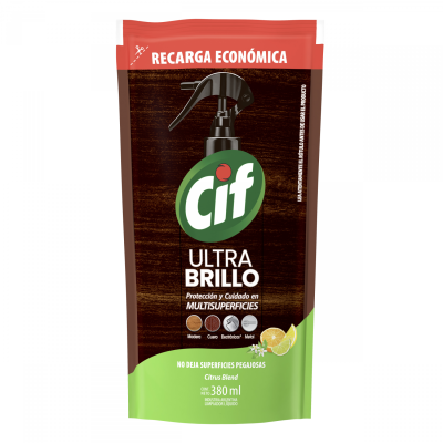 Lustra Muebles Cif Ultra Brillo Esp. Citrus Doy Pack x380gr