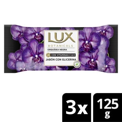 Jabón De Tocador Lux Botan Orquídea Negra x125g x3un