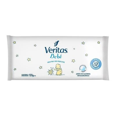 Jabón De Glicerina Veritas x120G Bebe Neutro x3Un