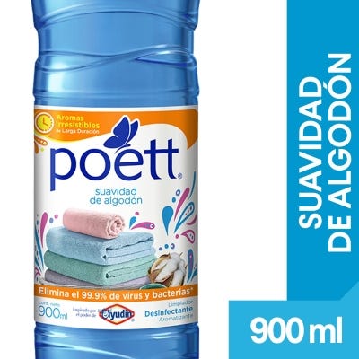 Limpiador Pisos Poett Suavidad de Algodón x900ml