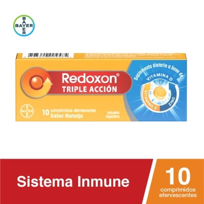 Suplemento Vitamínico Redoxon Triple Acción Efervescente x 10 Cmp 