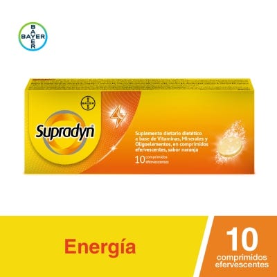 Supradyn Multivitamínico x 10 Comprimidos Efervescentes Sabor Naranja