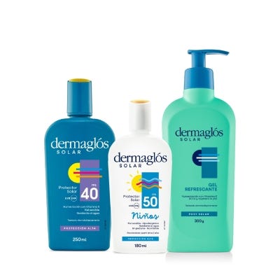 Kit Protector Solar Dermaglós Familiar + Gel Post Solar 