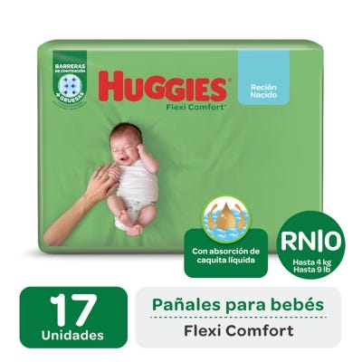 Pañales Huggies Flexi Comfort Talle RN x17un