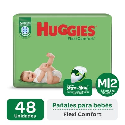Pañales Huggies Flexi Comfort Ultra Talle M x48un