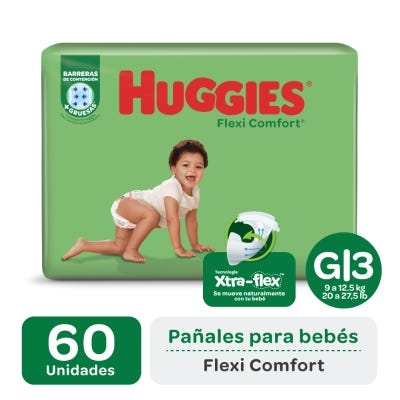 Pañales Huggies Flexi Comfort Grande x60un