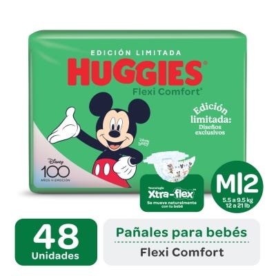 Pañales Huggies Flexi Comfort Talle M Edicion Limitada x48un