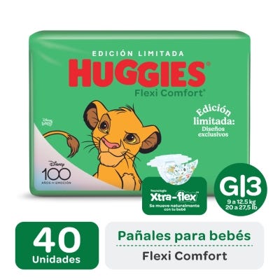 Pañales Huggies Flexi Comfort Talle G Edicion Limitada x40un