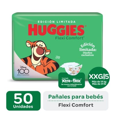 Pañales Huggies Flexi Comfort Talle XXG Edicion Limitada x50un