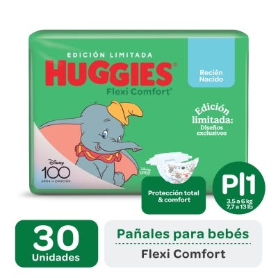 Pañales Huggies Flexi Comfort Talle P Edicion Limitada x30un