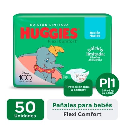 Pañales Huggies Flexi Comfort Talle P Edicion Limitada x50un