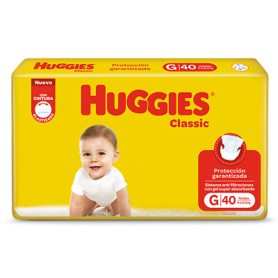 Pañales Huggies Classic G x40