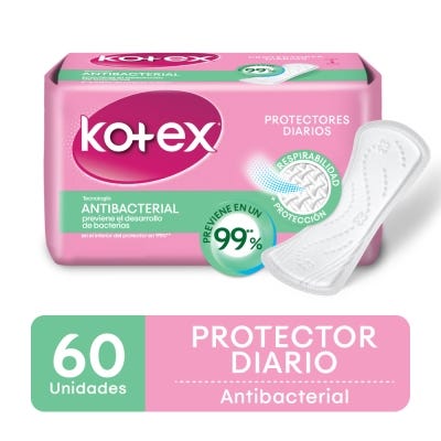 Protectores Diarios Kotex Antibacterial x60un