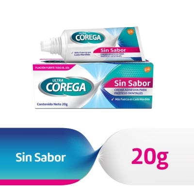 Crema Adhesiva Ultra Corega Sin Sabor x20gr