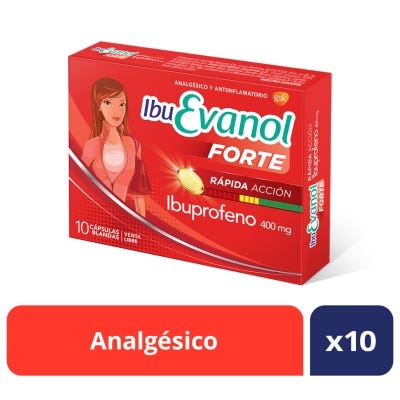 Ibu Evanol Forte Rapida Accion 400 Mg C*Ps.Blandas X 10