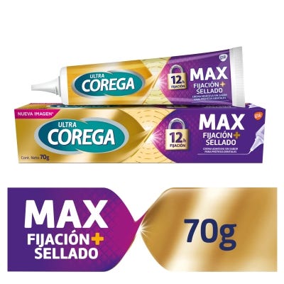 Crema Adhesiva Ultra Corega Máximo Sellado Sin Sabor x70Gr