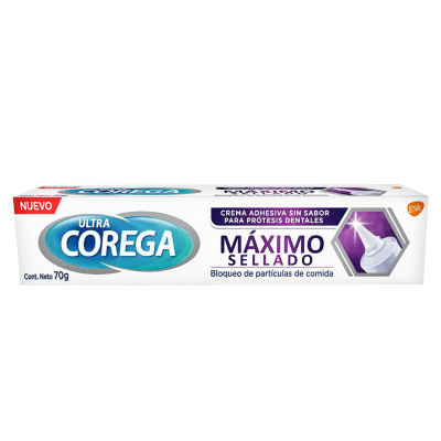 Crema Adhesiva Ultra Corega Máximo Sellado Sin Sabor x70Gr