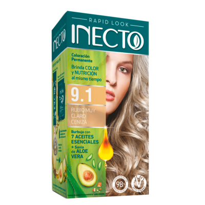 Coloracion Inecto Rapid Look 9.1 Rubio Muy Claro Cen.