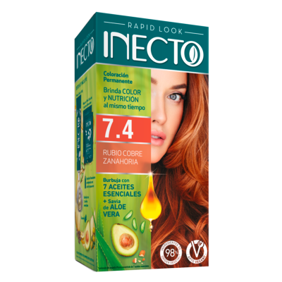 Coloración Inecto Rapid Look 7.4 - Rubio Cobre Zanahoria