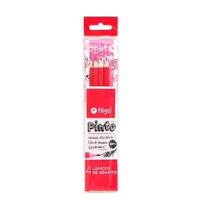 Filgo Lapiz Grafito Pinto Hb Fp X4 Unid.