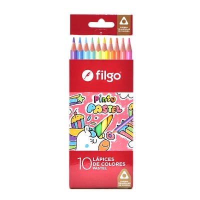 Filgo Lápices De Colores Pinto X10 Unid. Pastel