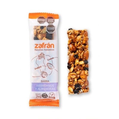 Zafran Barra De Cereal x24gr Arandanos y Almendra