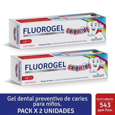 Fluorogel Chiquitos Gel Tutti Fruti 2x1 x60gr