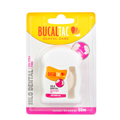 Hilo Dental Bucal Tac Sin Cera Fino x50m