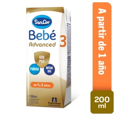 Leche Infantil Sancor Bebe Advanced 3 x200ml